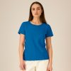 damska-kralskosinya-teniska-organichen-pamuk-za-brandirane Women's royal blue organic cotton t-shirt premium quality for workwear, branding and promotional printing