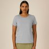 damska-siva-teniska-organichen-pamuk-za-brandirane Women's heather grey organic cotton t-shirt premium quality for workwear, branding and promotional printing