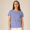damska-lilava-teniska-organichen-pamuk-za-brandirane Women's violet organic cotton t-shirt premium quality for workwear, branding and promotional printing