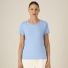damska-svetlosinya-teniska-organichen-pamuk-za-brandirane Women's light blue organic cotton t-shirt premium quality for workwear, branding and promotional printing