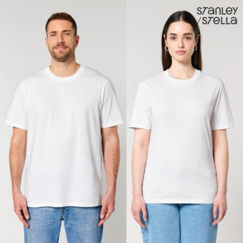 Premium unisex white organic cotton t-shirt 180 g/m² high quality for workwear, corporate branding and promotional printing