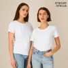damska-byala-teniska-organichen-pamuk-za-brandirane Women's white organic cotton t-shirt premium quality for branding, workwear and promotional printing