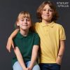 Kids' polo shirts with collar made from 100% organic cotton, ideal for school uniforms, embroidery, custom printing and eco-friendly children's clothing.