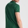 zadna-chast-tamnozelena-polo-teniska-organichen-pamuk-210gr Back view of men's bottle green organic cotton polo shirt 210 g/m² premium quality short sleeve sustainable clothing