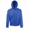 kralskosin-suitchar-s-kachulka-i-cip-fruit-of-the-loom-classic-280g-predna-strana Royal blue Fruit of the Loom Classic full zip hooded sweatshirt with kangaroo pocket, front view