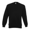 Black Fruit of the Loom Classic men's crewneck sweatshirt, front view