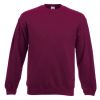 Burgundy Fruit of the Loom Classic men's crewneck sweatshirt, front view