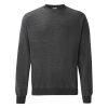 Dark heather grey Fruit of the Loom Classic men's crewneck sweatshirt, front view