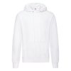 White Fruit of the Loom Classic hooded sweatshirt with kangaroo pocket, front view