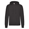 Black Fruit of the Loom Classic hooded sweatshirt with kangaroo pocket, front view