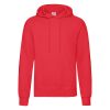 Red Fruit of the Loom Classic hooded sweatshirt with kangaroo pocket, front view
