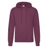 Burgundy Fruit of the Loom Classic hooded sweatshirt with kangaroo pocket, front view