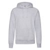 Heather grey Fruit of the Loom Classic hooded sweatshirt with kangaroo pocket, front view