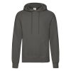 Light graphite Fruit of the Loom Classic hooded sweatshirt with kangaroo pocket, front view
