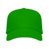 Fern green five-panel cotton promotional cap with curved visor on a white background