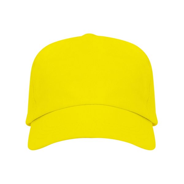 Front view of sunflower yellow GO7041C children's five-panel promotional cap