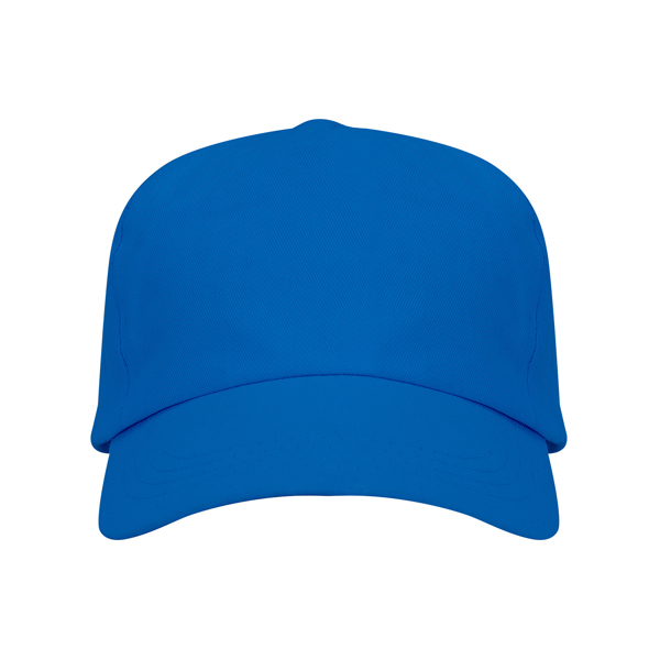 Front view of royal blue GO7041C children's five-panel promotional cap