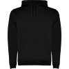 Men's black two-tone hooded sweatshirt with kangaroo pocket and contrast hood lining