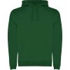 Men's bottle green two-tone hooded sweatshirt with kangaroo pocket and contrast hood lining