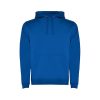 Men's royal blue two-tone hooded sweatshirt with kangaroo pocket and contrast hood lining