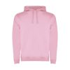 Men's light pink two-tone hooded sweatshirt with kangaroo pocket and contrast hood lining