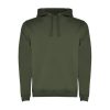 Men's adventure green two-tone hooded sweatshirt with kangaroo pocket and contrast hood lining