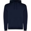 Men's deep navy two-tone hooded sweatshirt with kangaroo pocket and contrast hood lining
