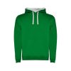 Children's Kelly green two-tone hooded sweatshirt with kangaroo pocket and contrast hood lining