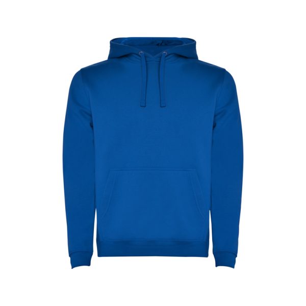 Children's royal blue two-tone hooded sweatshirt with kangaroo pocket and contrast hood lining