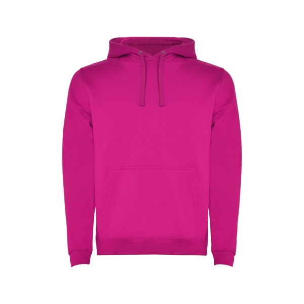 Children's fuchsia two-tone hooded sweatshirt with kangaroo pocket and contrast hood lining