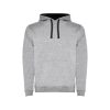 Children's grey and black two-tone hooded sweatshirt with kangaroo pocket and contrast hood lining