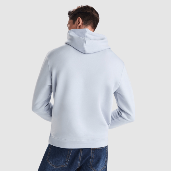 Men's two-tone hooded sweatshirt with kangaroo pocket and contrast hood lining
